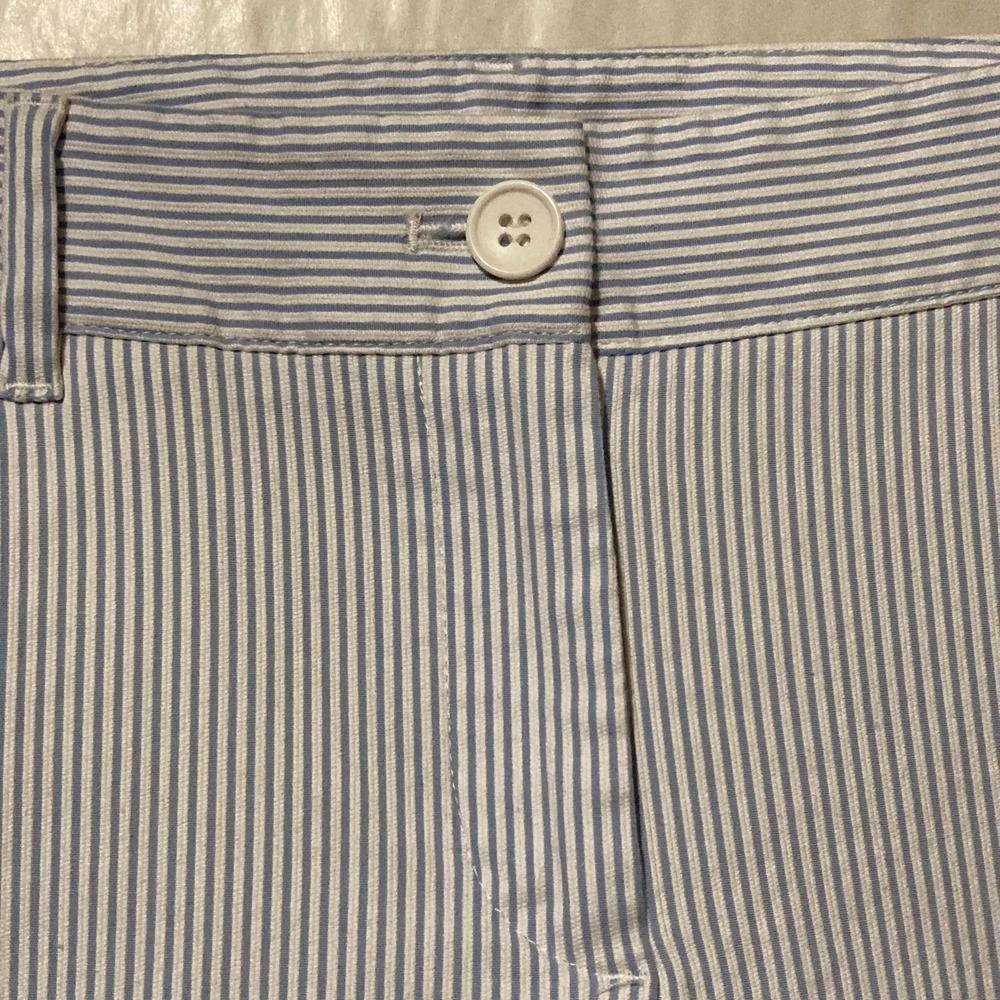 Talbots Petites Blue & White Pinstripe Capri Pants ~ Womens Size 2P Costal - Picture 3 of 9